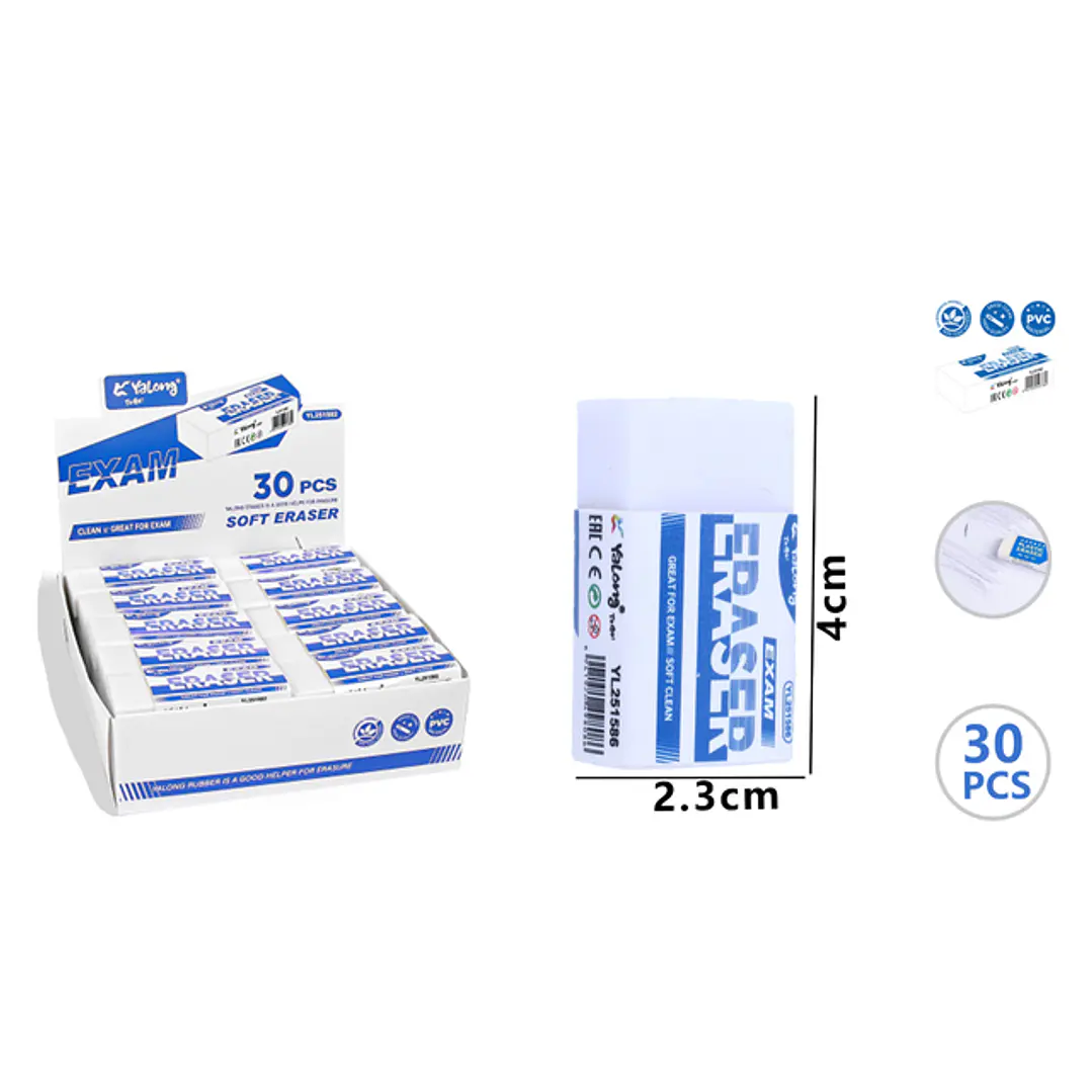 Gomas De Borrar 4X2.3Cm 30 Unidades 1