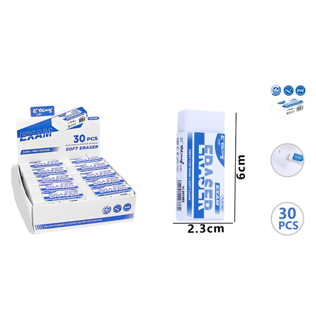 Gomas De Borrar 6X2.3Cm 30 Unidades 1