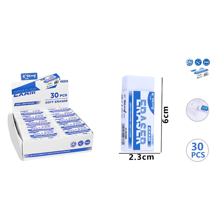 Gomas De Borrar 6X2.3Cm 30 Unidades 1