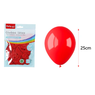 Globos Mate Rojo 25Cm 1.5G 25 Unidades
