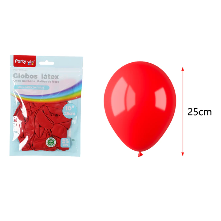 Globos Mate Rojo 25Cm 1.5G 25 Unidades 1