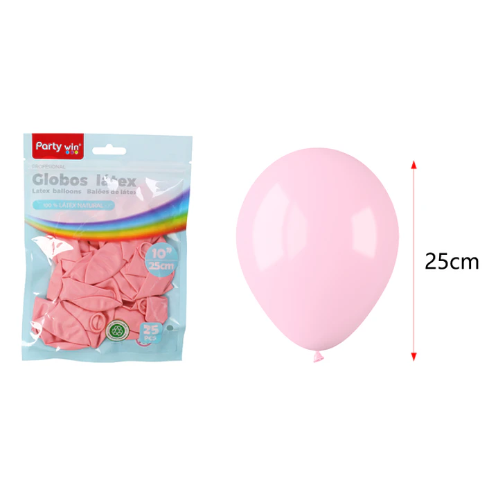 Globos Mate Rosado Pastel 25Cm 1.5G 25 Unidades 1