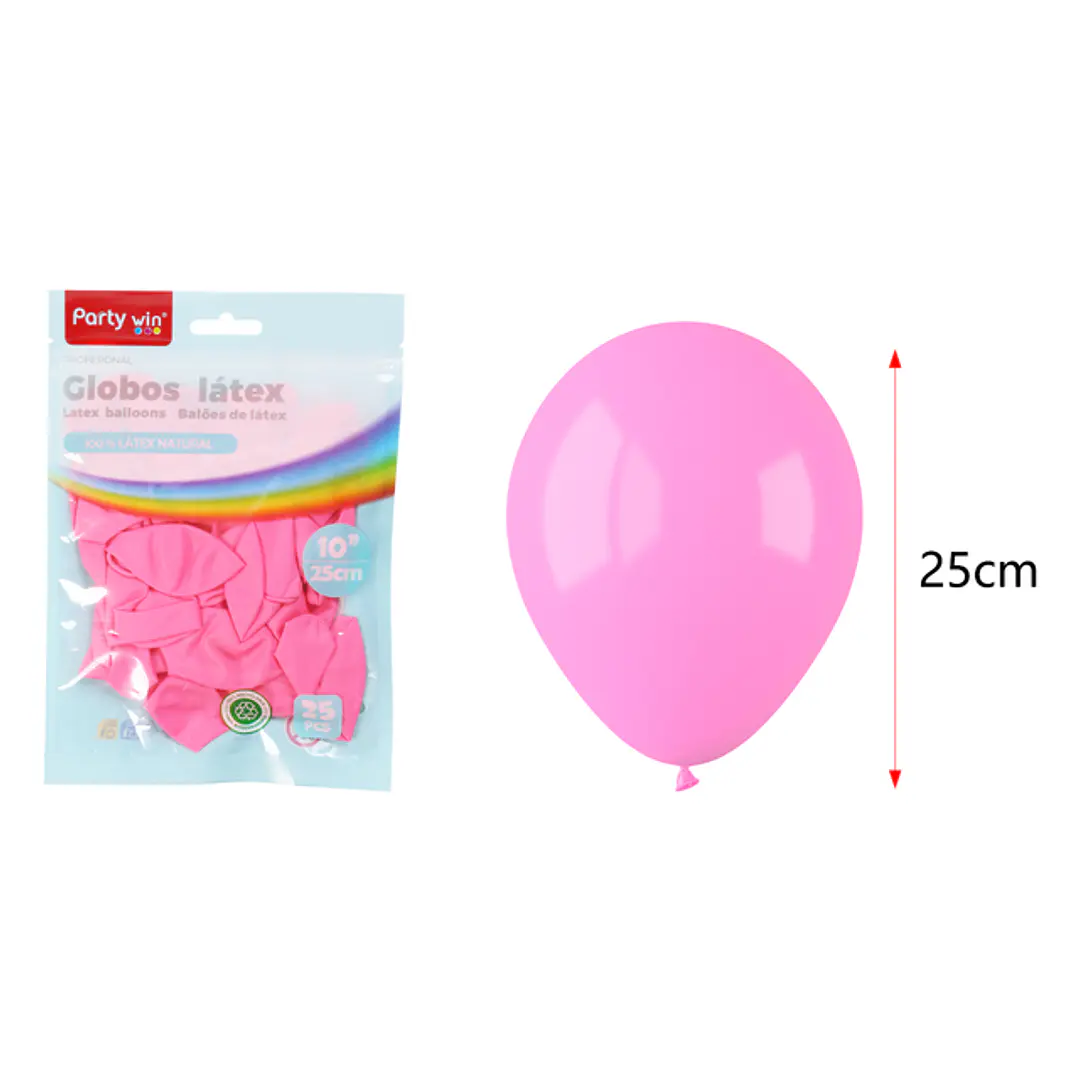 Globos Mate Rosado 25Cm 1.5G 25 Unidades 1