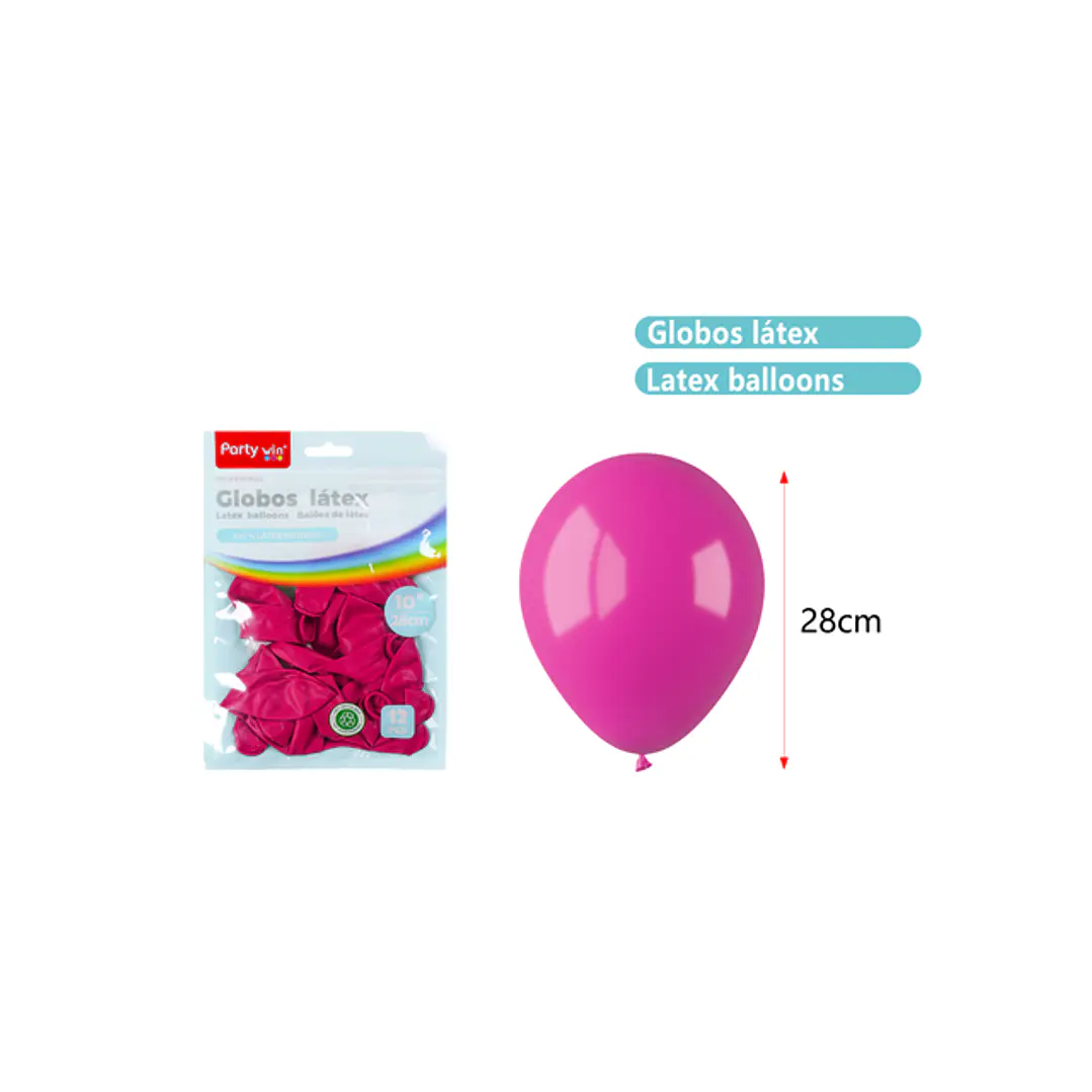 Globos Mate Rojo Vino 28Cm 2.2G 12 Unidades 1
