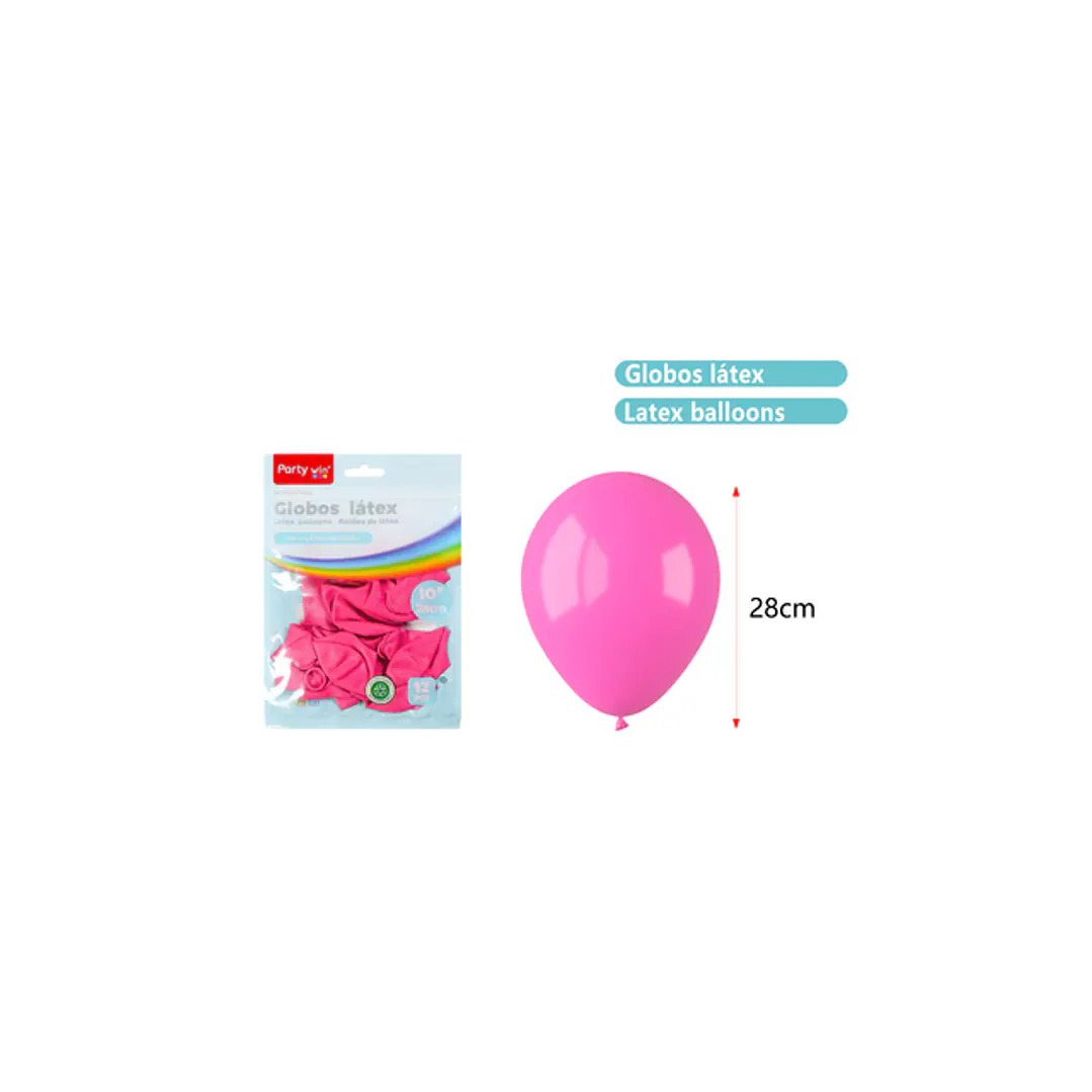 Globos Mate Fucsia 28Cm 2.2G 12 Unidades 1