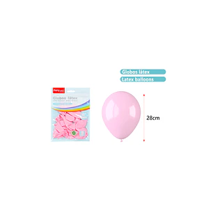 Globos Mate Rosado Claro 28Cm 2.2G 12 Unidades