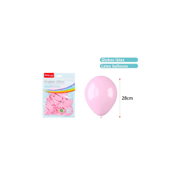 Globos Mate Rosado Claro 28Cm 2.2G 12 Unidades 1
