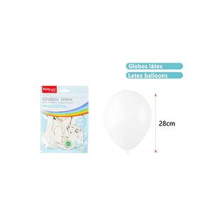 Globos Mate Blanco 28Cm 2.2G 12 Unidades