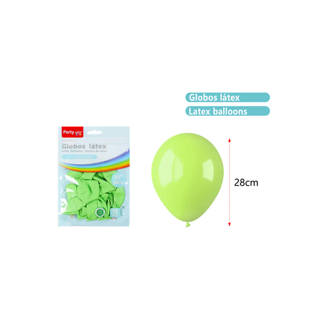 Globos Mate Verde Pastel 28Cm 2.2G 12 Unidades 1