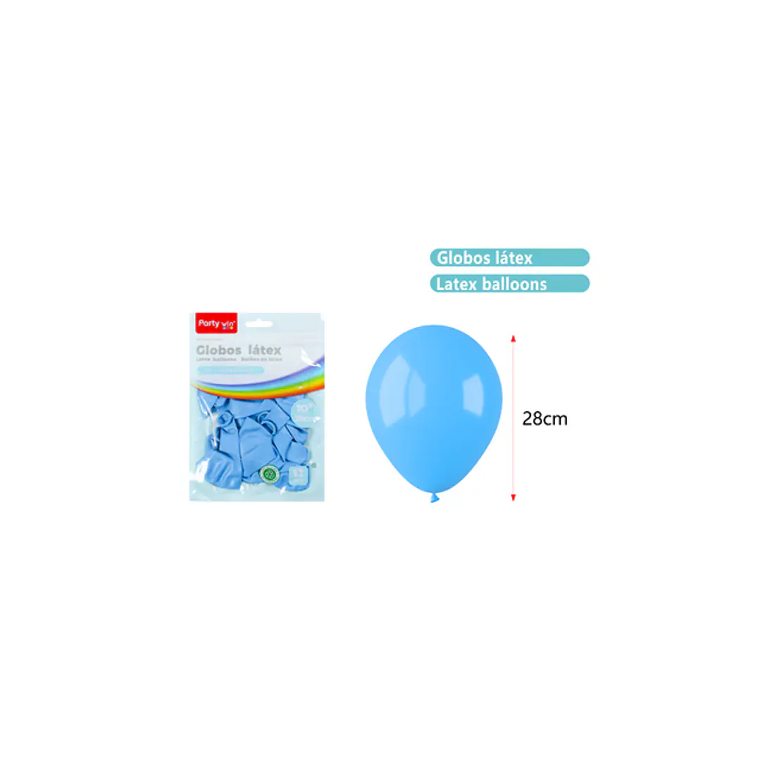 Globos Mate Celeste 28Cm 2.2G 12 Unidades 1