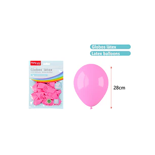Globos Mate Rosado 28Cm 2.2G 12 Unidades