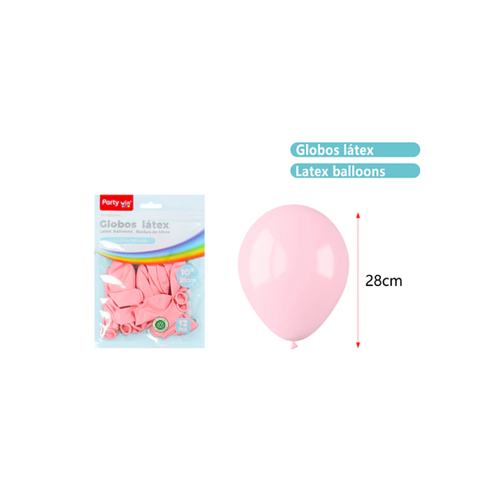 Globos Mate Rosado Pastel 28Cm 2.2G 12 Unidades 1