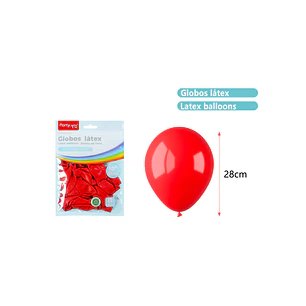 Globos Mate Rojo 28Cm 2.2G 12 Unidades