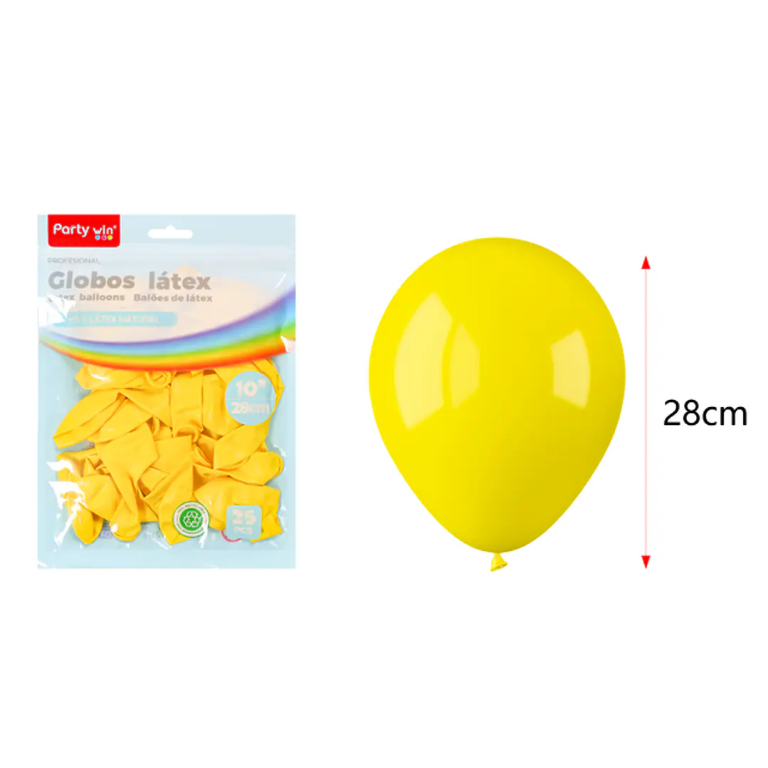 Globos Mate Amarillo 28Cm 2.2G 25 Unidades 1
