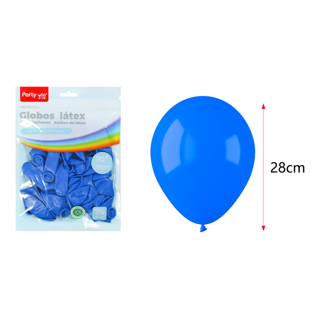 Globos Mate Azul 28Cm 2.2G 25 Unidades 1