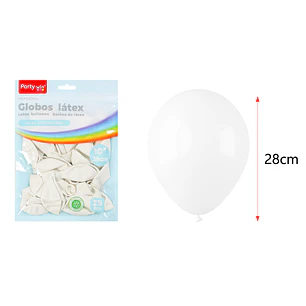 Globos Mate Blanco 28Cm 2.2G 25 Unidades