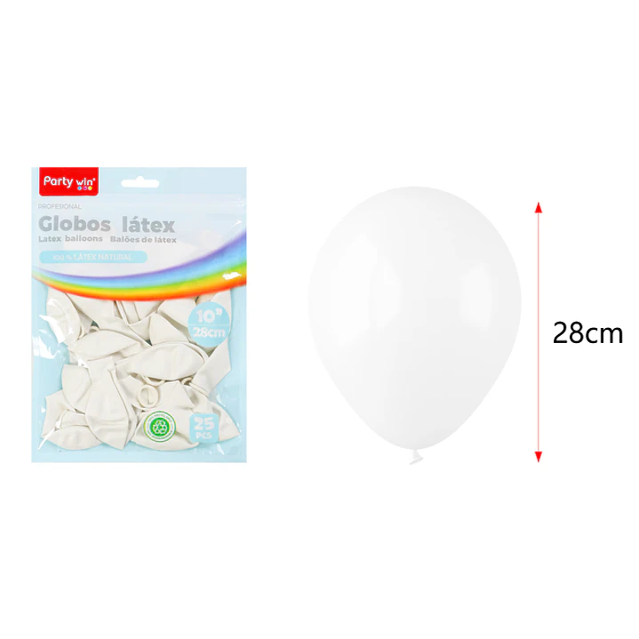 Globos Mate Blanco 28Cm 2.2G 25 Unidades 1