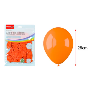 Globos Mate Naranjo 28Cm 2.2G 25 Unidades