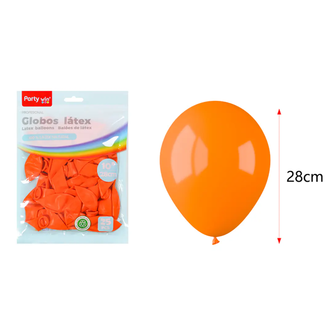 Globos Mate Naranjo 28Cm 2.2G 25 Unidades 1
