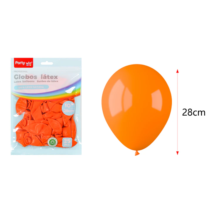 Globos Mate Naranjo 28Cm 2.2G 25 Unidades 1