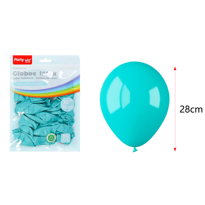 Globos Mate Azul Tiffany 28Cm 2.2G 25 Unidades 1