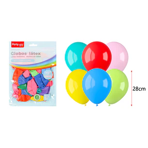 Globos Mate Surtidos 28Cm 2.2G 25 Unidades