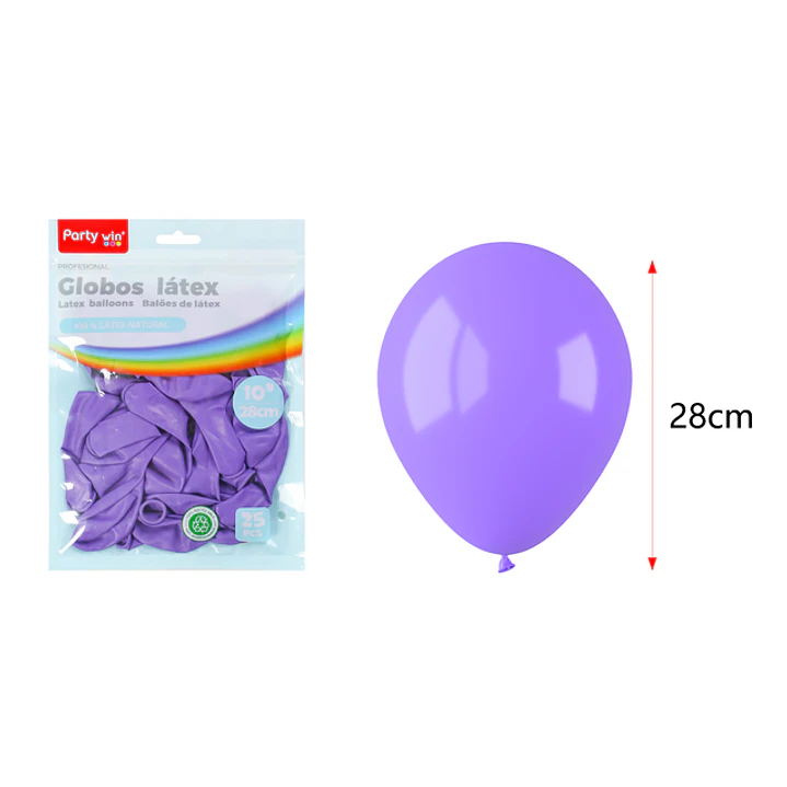 Globos Mate Morado 28Cm 2.2G 25 Unidades 1