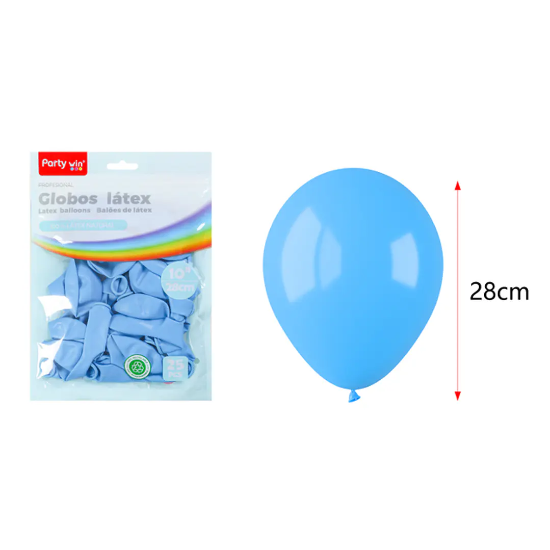 Globos Mate Celeste 28Cm 2.2G 25 Unidades 1