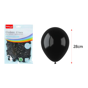 Globos Mate Negro 28Cm 2.2G 25 Unidades