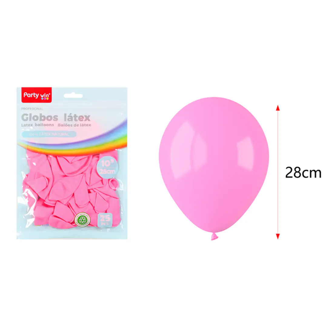 Globos Mate Rosado 28Cm 2.2G 25 Unidades 1