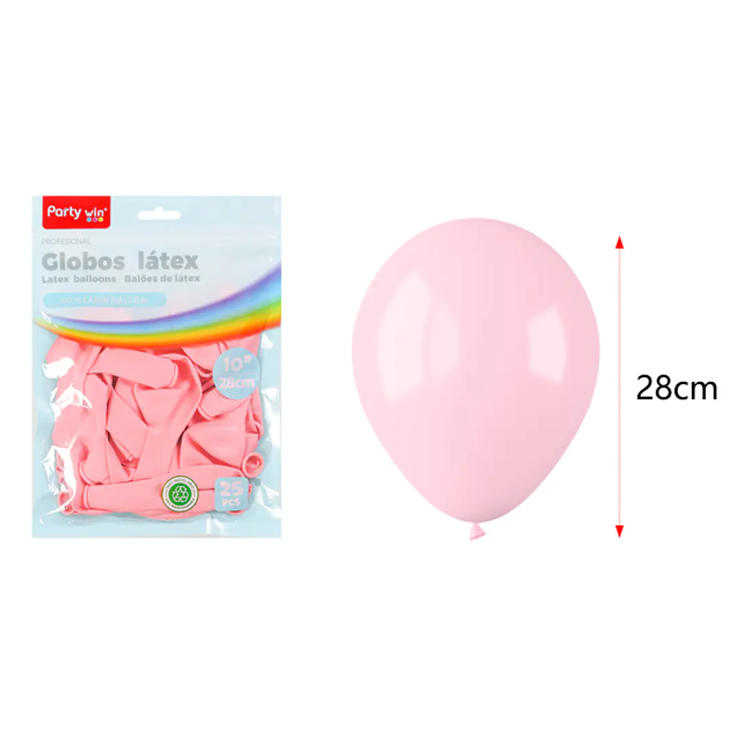 Globos Mate Rosado Pastel 28Cm 2.2G 25 Unidades 1