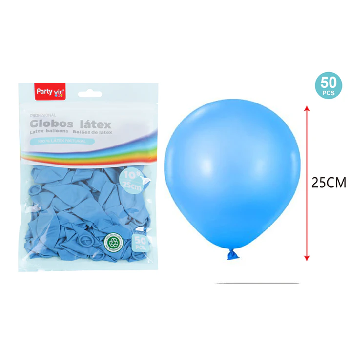 Globos Mate Celeste 25Cm 1.5G 50 Unidades 1