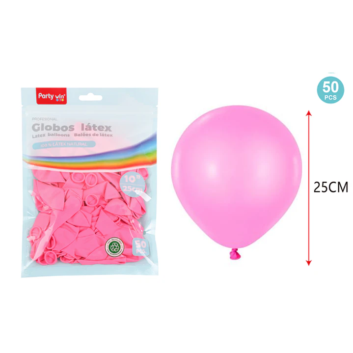 Globos Mate Rosado 25Cm 1.5G 50 Unidades 1
