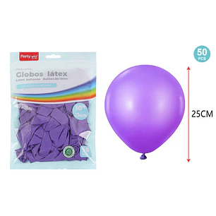 Globos Mate Morado 25Cm 1.5G 50 Unidades