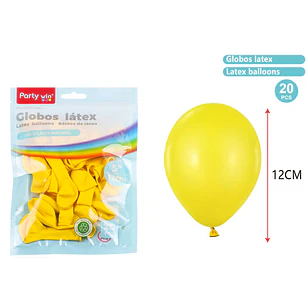 Globos Mate Amarillo 12Cm 1G 20 Unidades