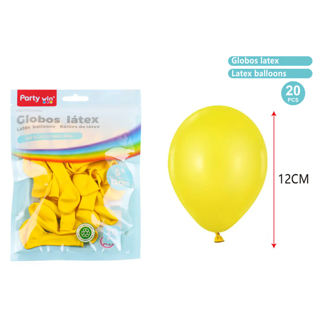 Globos Mate Amarillo 12Cm 1G 20 Unidades 1