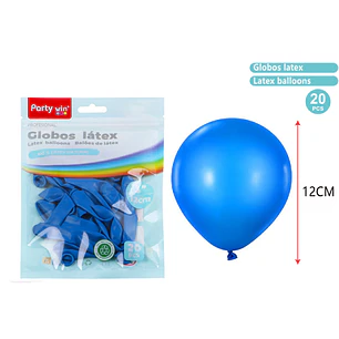 Globos Mate Azul 12Cm 1G 20 Unidades