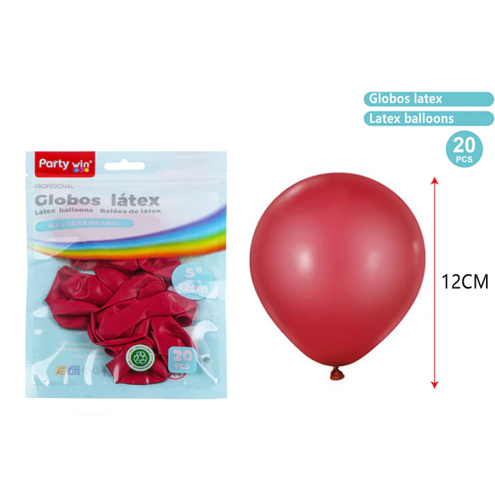 Globos Mate Rojo Vino 12Cm 1G 20 Unidades 1