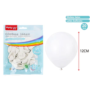 Globos Mate Blanco12Cm 1G 20 Unidades