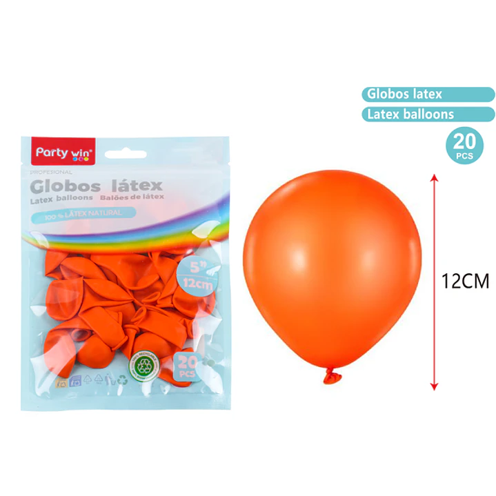 Globos Mate Naranjo 12Cm 1G 20 Unidades 1