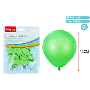 Globos Mate Verde Pastel 12Cm 1G 20 Unidades