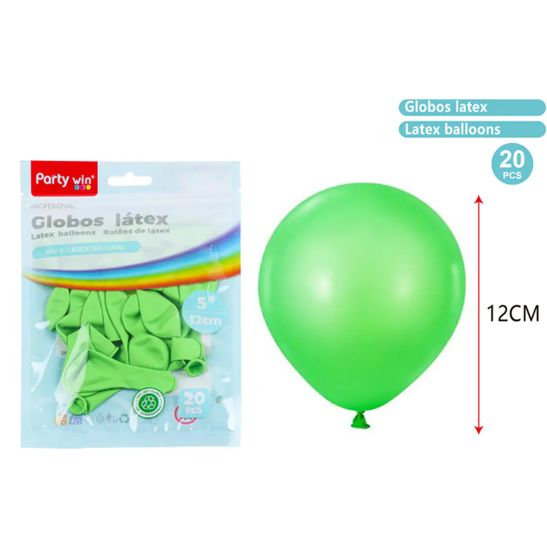 Globos Mate Verde Pastel 12Cm 1G 20 Unidades 1
