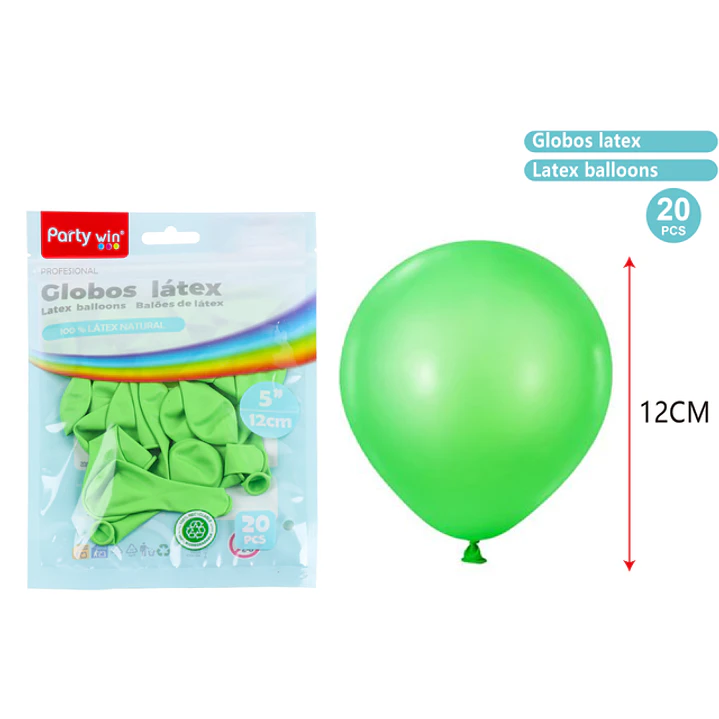 Globos Mate Verde Pastel 12Cm 1G 20 Unidades 1