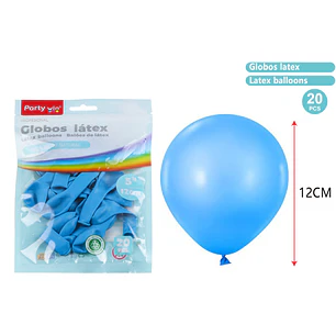 Globos Mate Celeste 12Cm 1G 20 Unidades