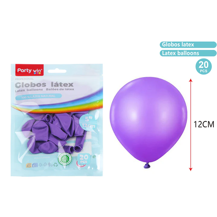 Globos Mate Morado 12Cm 1G 20 Unidades 1