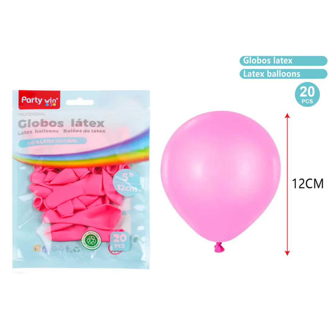 Globos Mate Rosado 12Cm 1G 20 Unidades 1