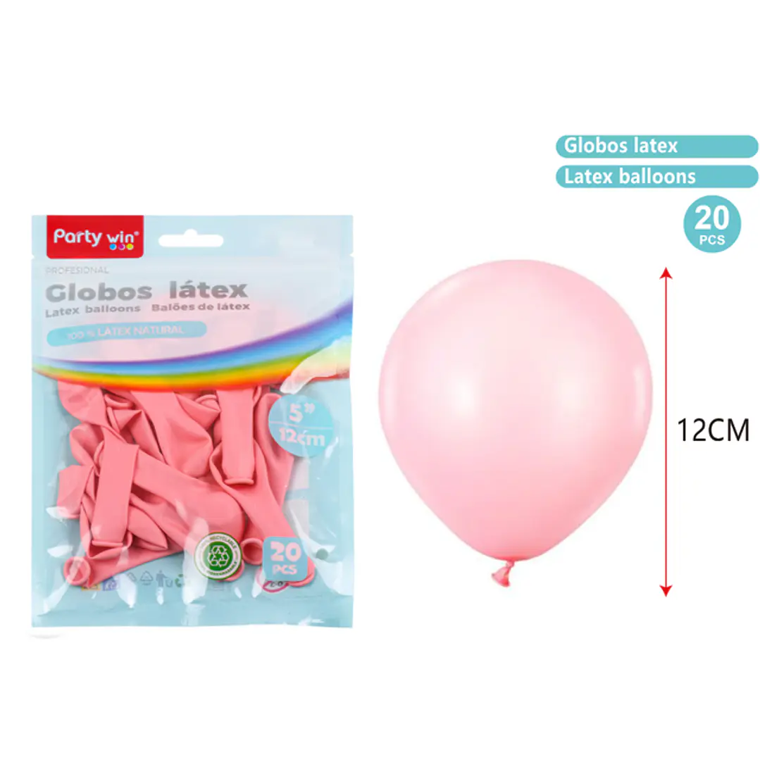 Globos Mate Rosado Pastel 12Cm 1G 20 Unidades 1