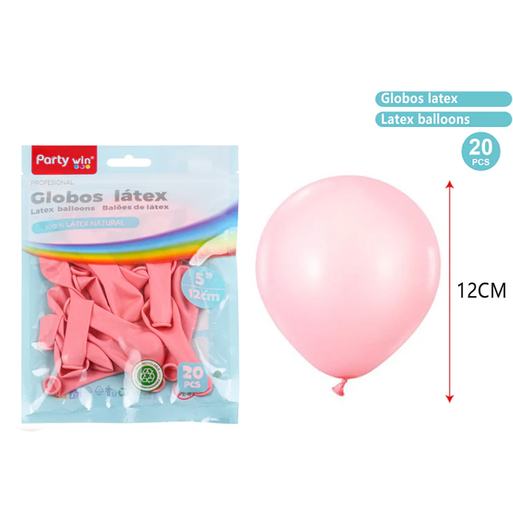 Globos Mate Rosado Pastel 12Cm 1G 20 Unidades 1