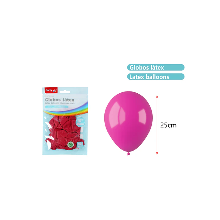 Globos Mate Rojo Vino 25Cm 1.5G 12 Unidades 1