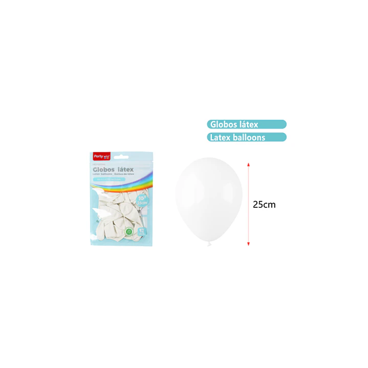 Globos Mate Blanco 25Cm 1.5G 12 Unidades 1